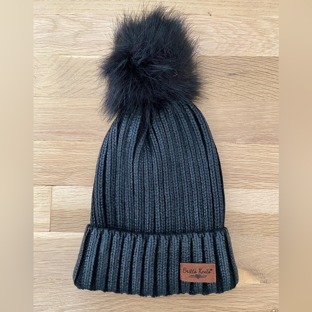 Britts Knits Black Metallic Beanie
